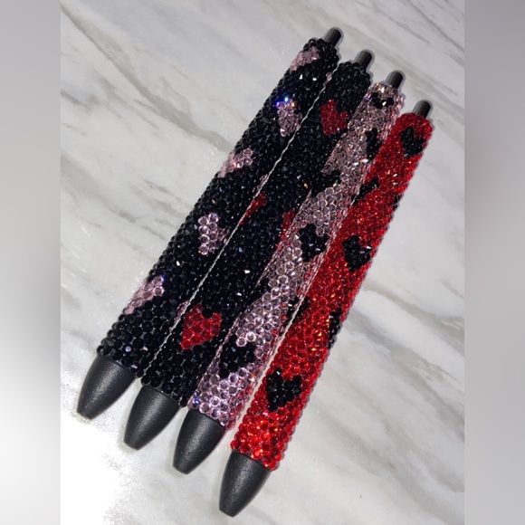 🖤❤️Black & Red Rhinestone Gel Pen💗 - Picture 1 of 3